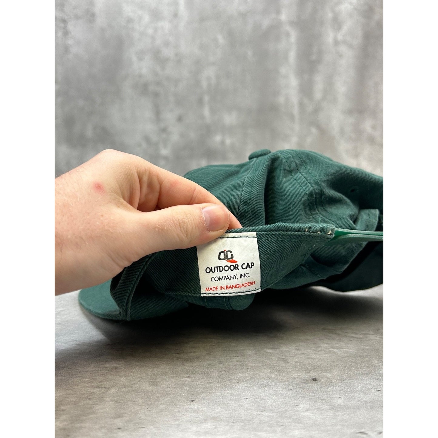 Vintage Gone Fishin' Embroidered Spellout Strapback Hat OSFA