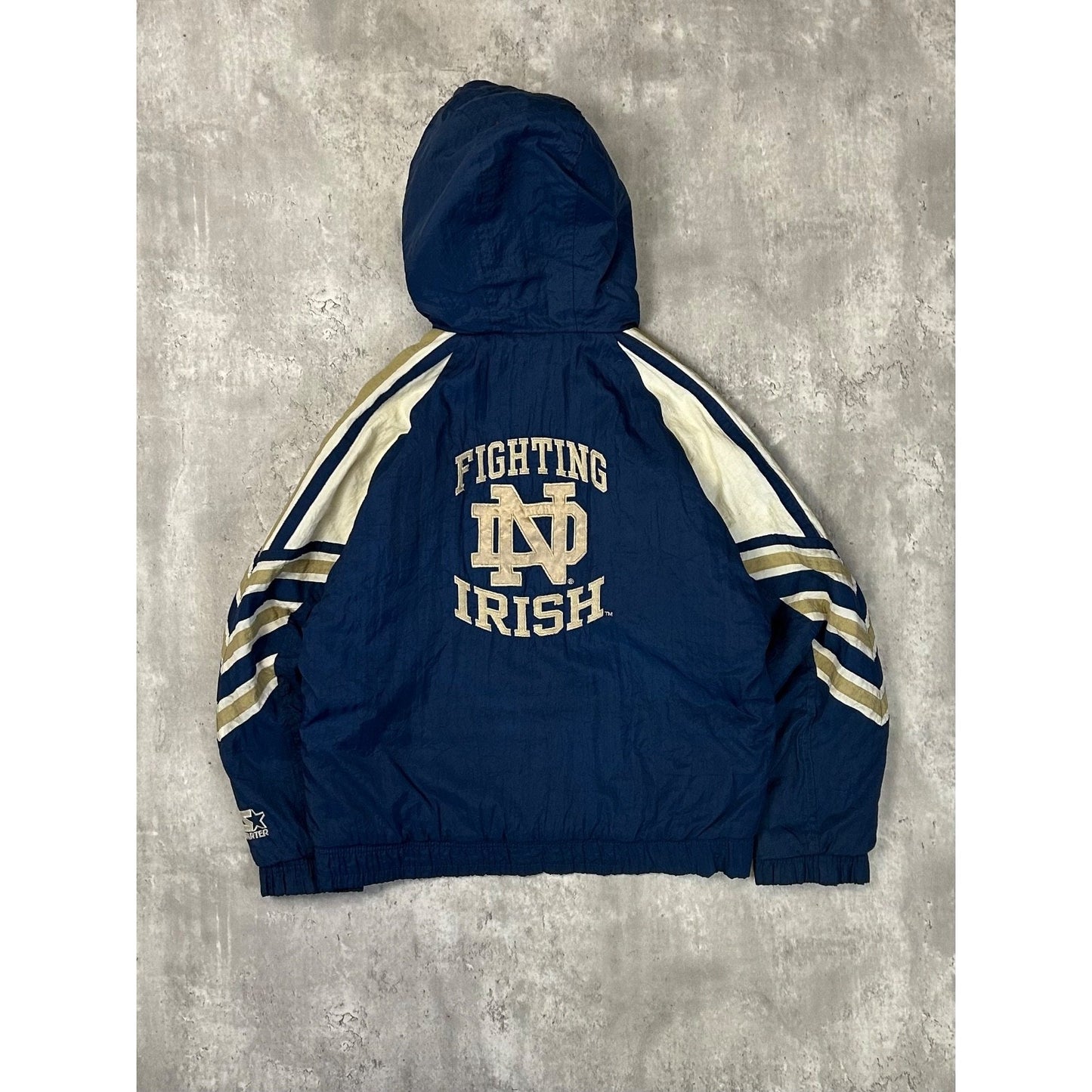 Vintage 90s Notre Dame Fighting Irish NCAA Insulated Starter Jacket Size Small