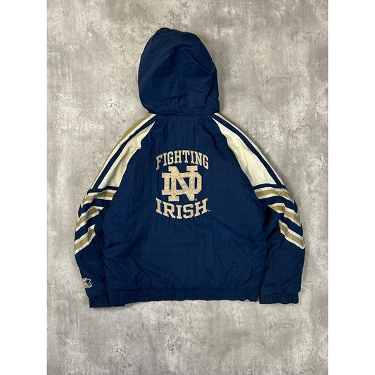 Vintage 90s Notre Dame Fighting Irish NCAA Insulated Starter Jacket Size Small