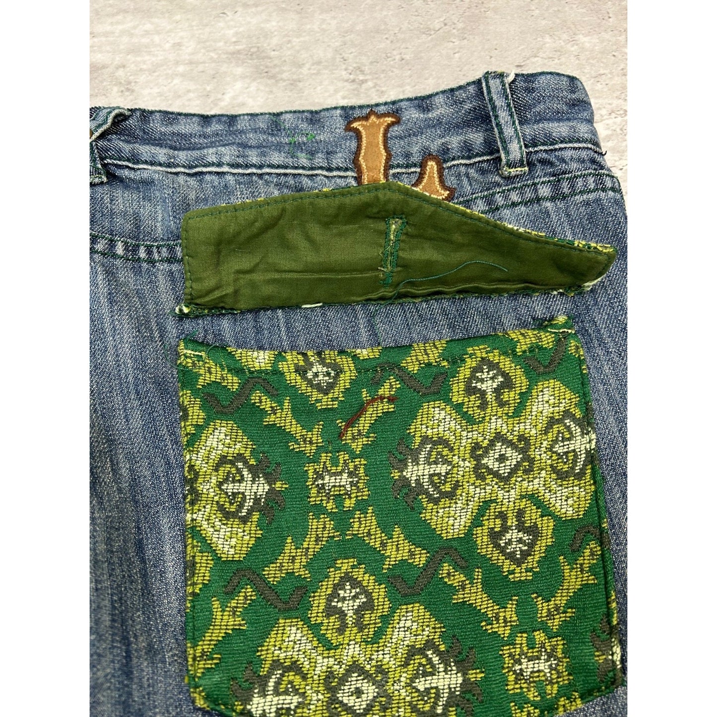 Vintage Y2K LRG Baggy Pit Paisley Pocket Medium Was Denim Pants Size 41