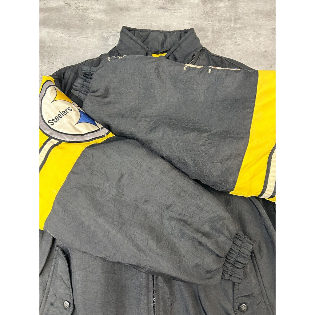 Vintage 90s Pittsburgh Steelers NFL Insulated Full Zip Jacket Size Medium