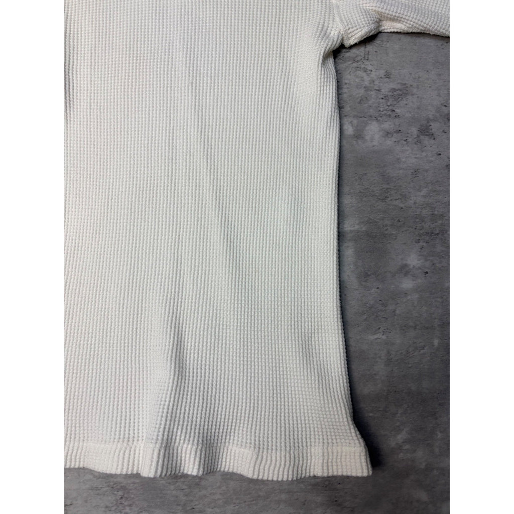 Vintage 1980s Waffle Print Thermal Long Sleeve T-Shirt Size Medium