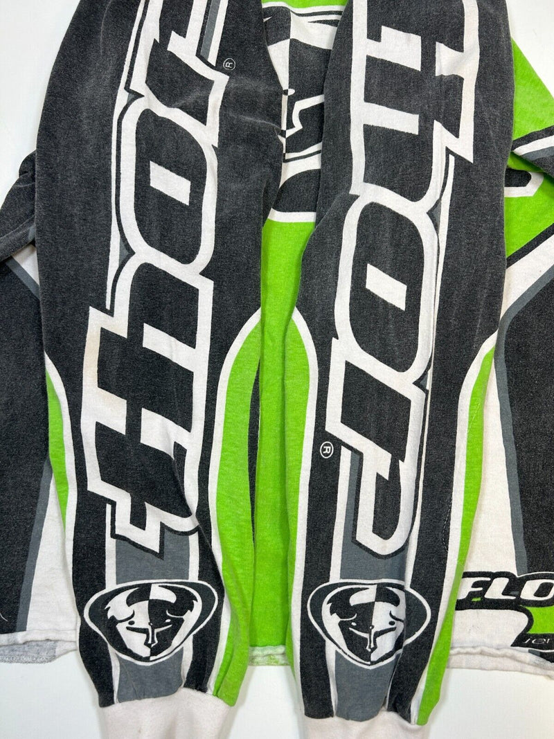 Vintage 90s Thor 327 Flow Motocross Long Sleeve Jersey T-Shirt Size Medium Green