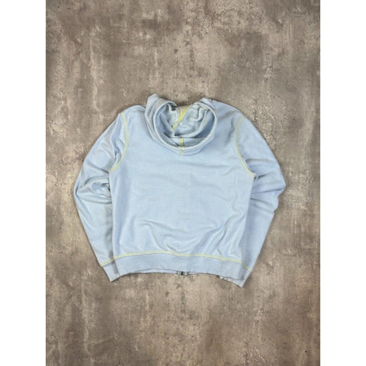 Vintage Womens Nike Embroidered Swoosh Two Tone Hooded Full Zip Sweatshirt Size Large