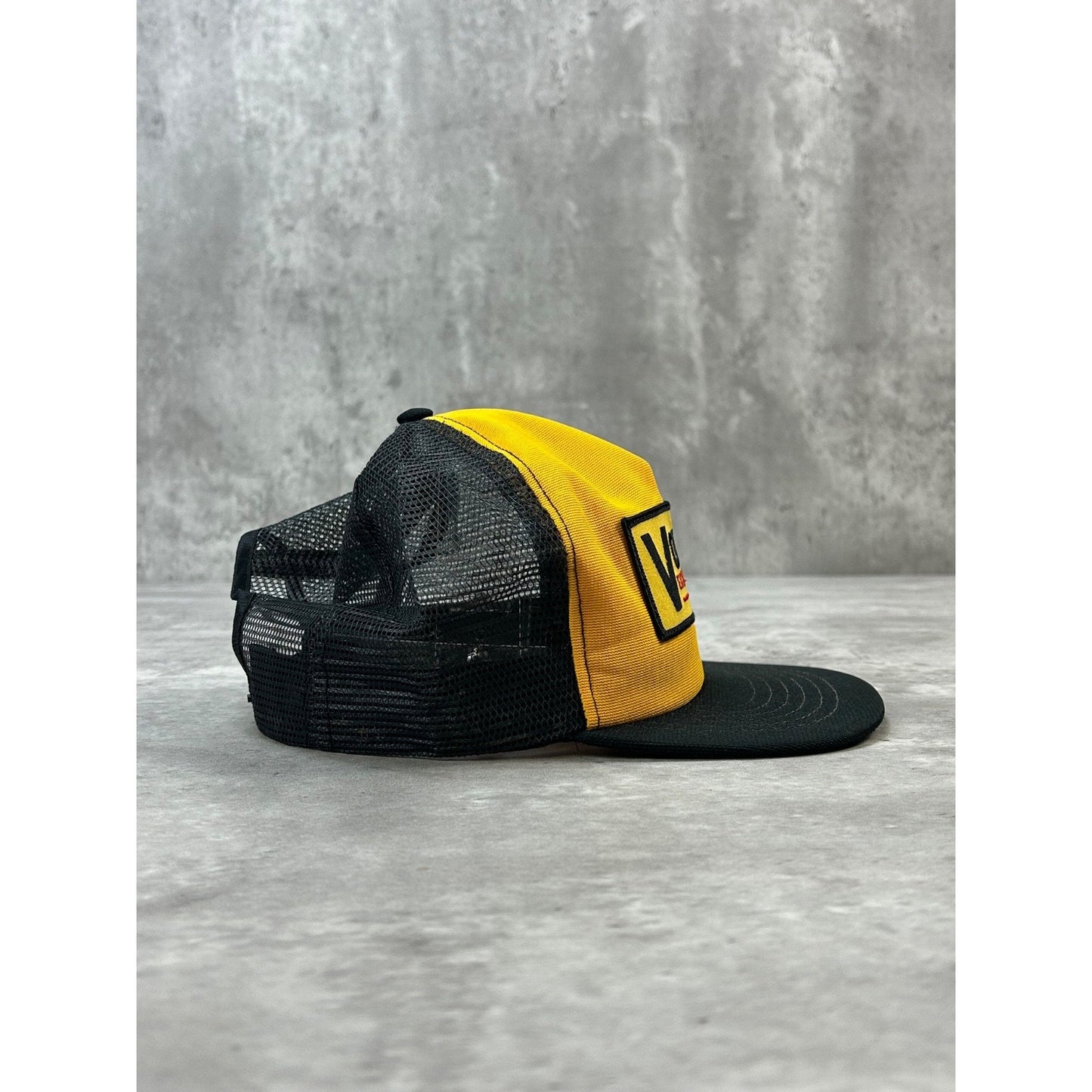 Vintage 80s/90s Vollers Excavating Embroidered Patch Trucker Snapback Hat OSFA