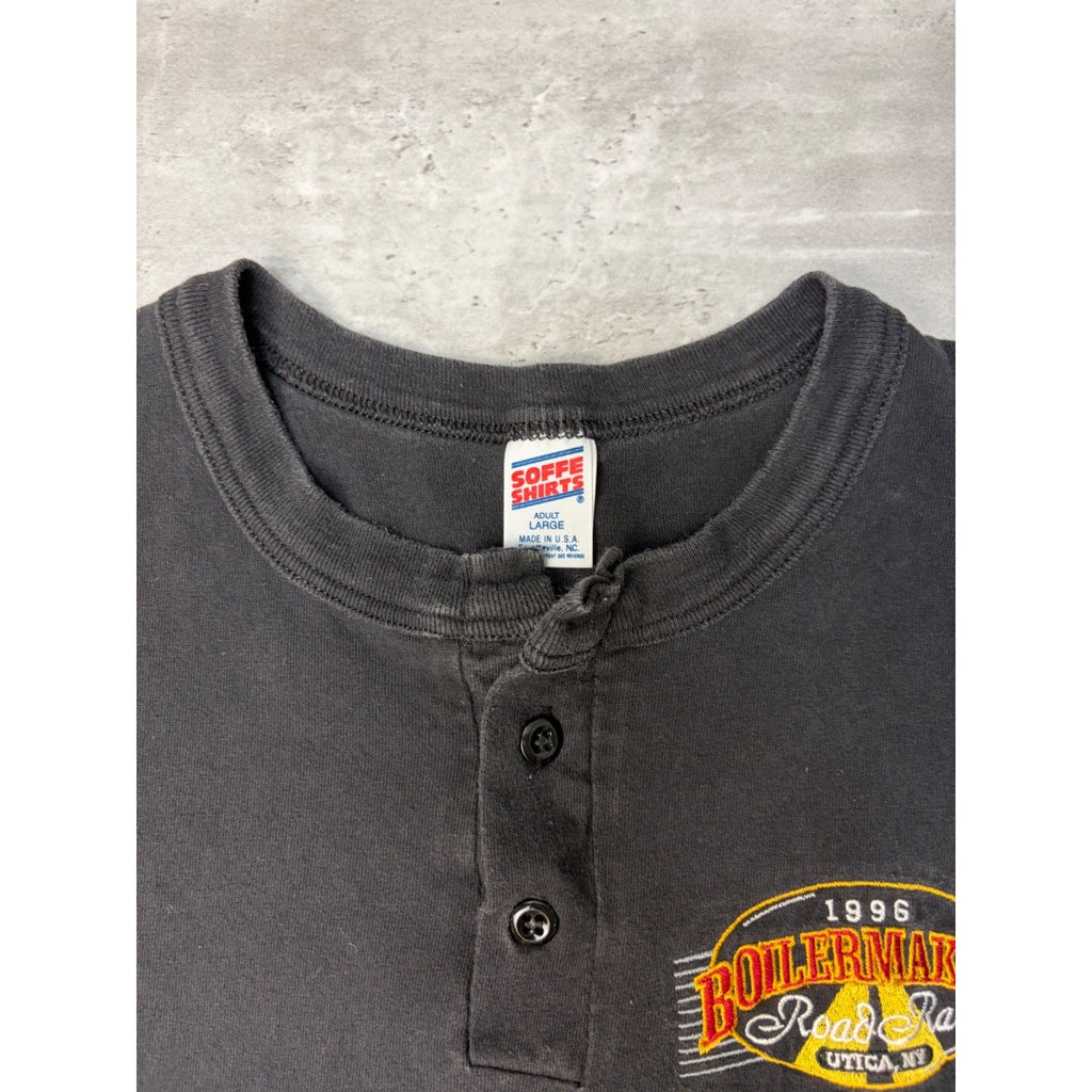 Vintage 1996 Boilermaker Road Race Marathon Embroidered Logo T-Shirt Size Large