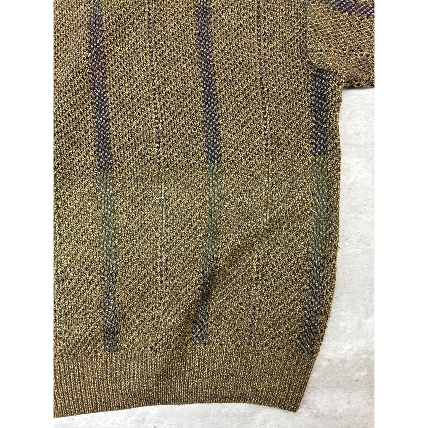 Vintage Towncraft Striped Pullover Ribbed Knit Sweater Size Large