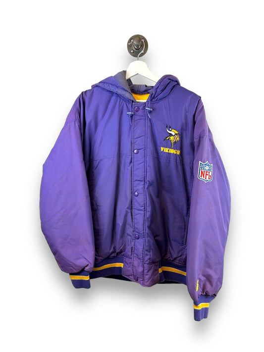 Vintage 80/90s Minnesota Vikings Insulated Starter Hooded NFL Jacket Size Medium