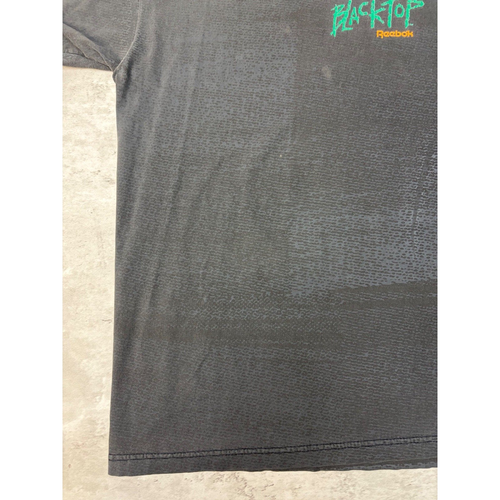 Vintage 90s Reebok Blacktop Grahpic Spellout T-Shirt Size Large