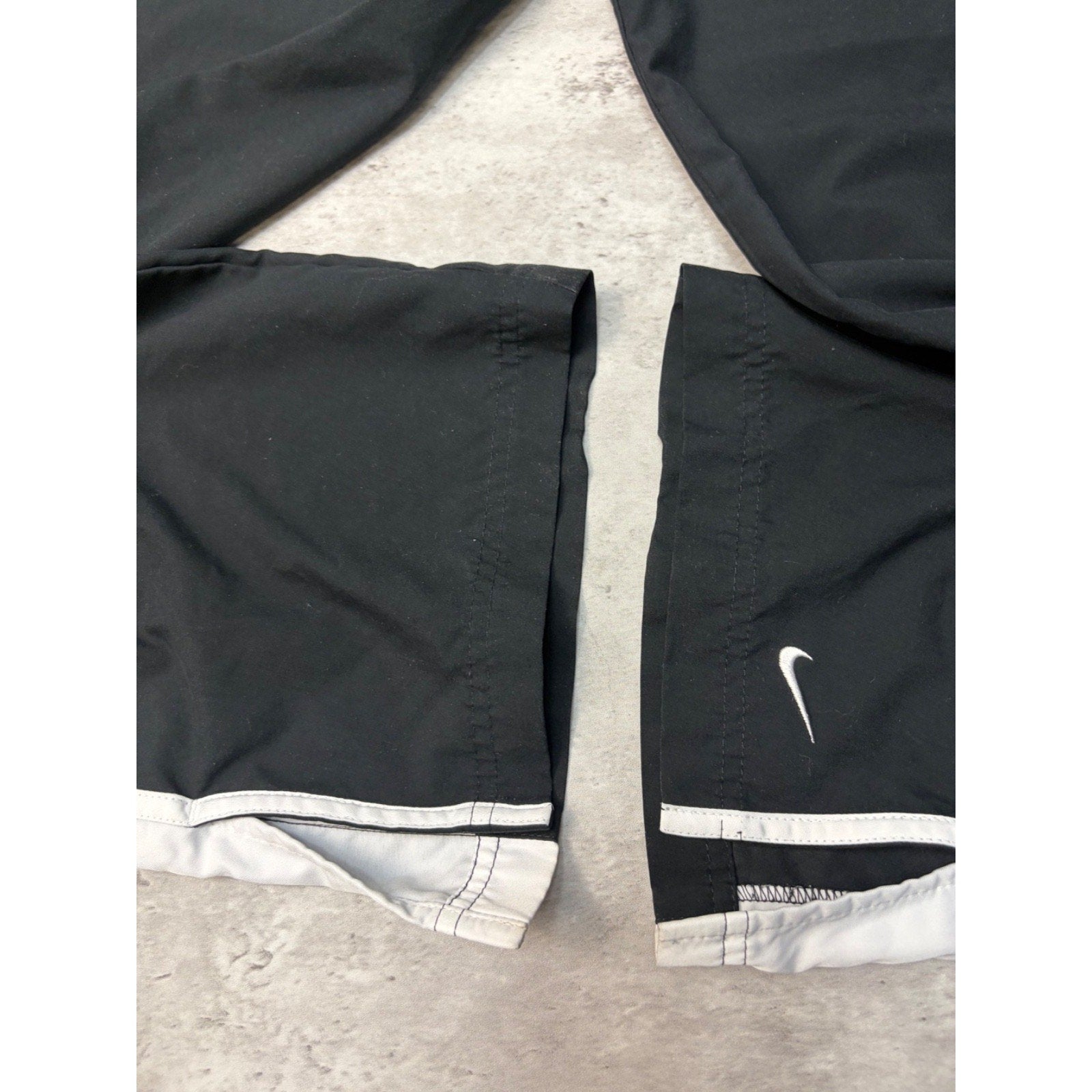 Vintage Nike Embroidered Mini Swoosh Striped Track Pants Size Medium YOUTH