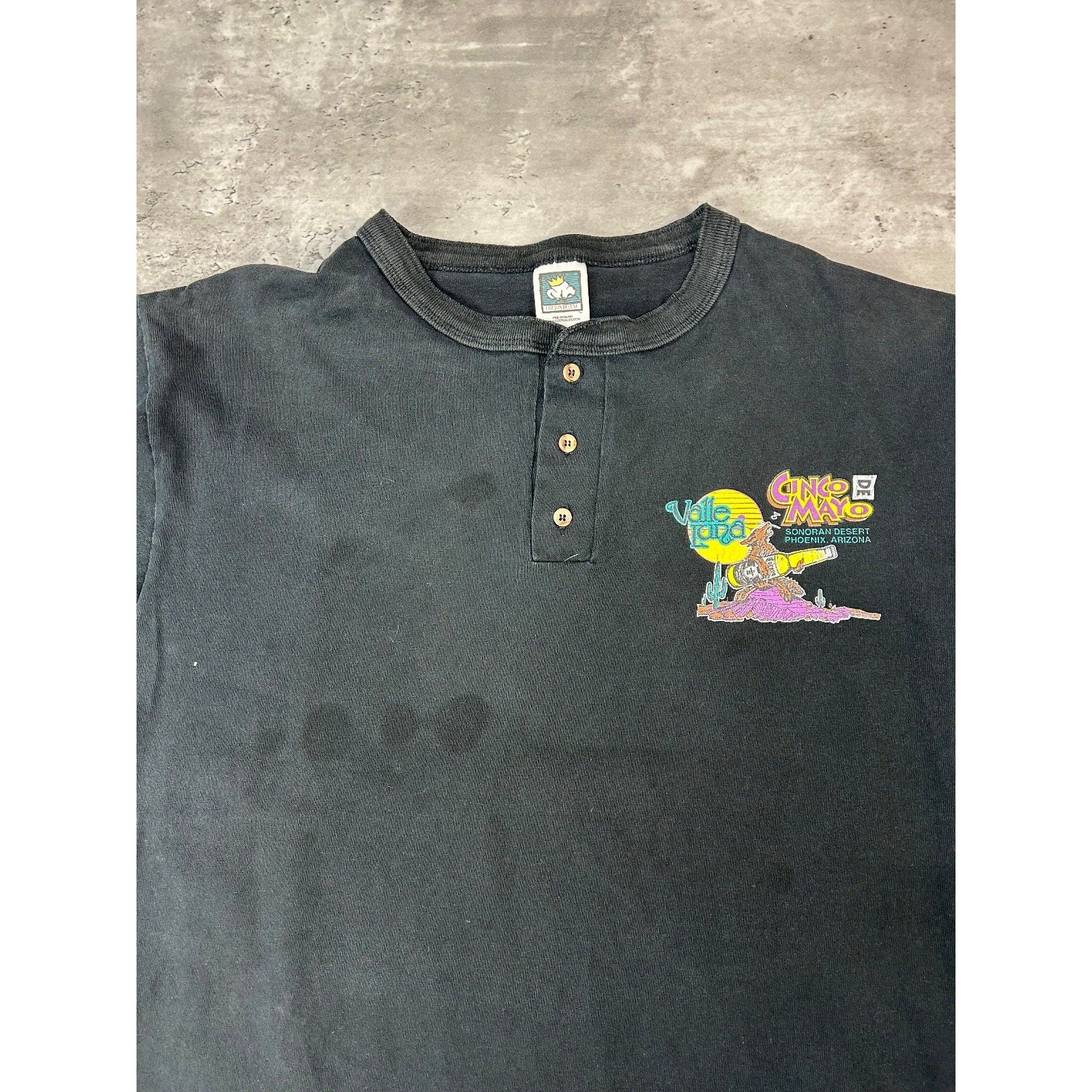 Vintage 90s Cinco De Mayo Arizan 1/4 Graphic Destination T-Shirt Size Large