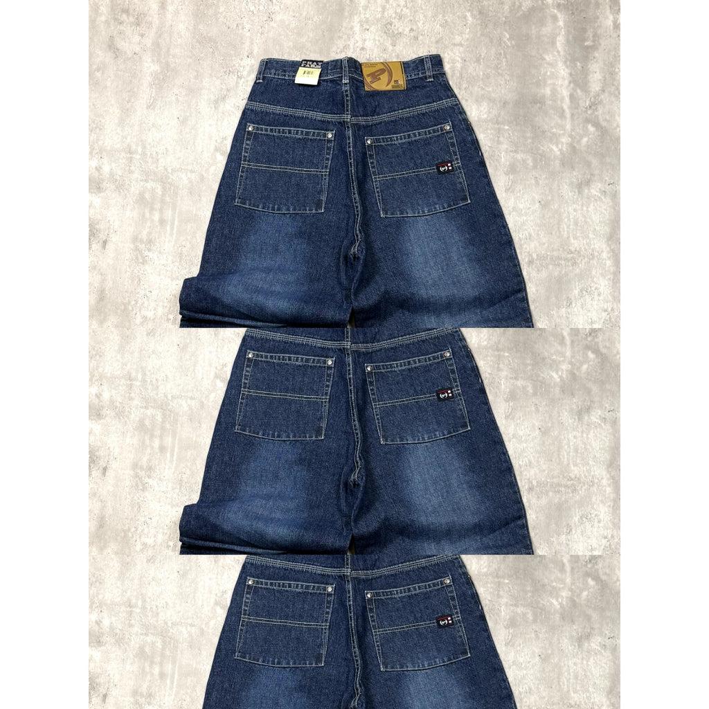 Vintage Y2K Womens Phat Farm Embroidered Medium Wash Denim Pants