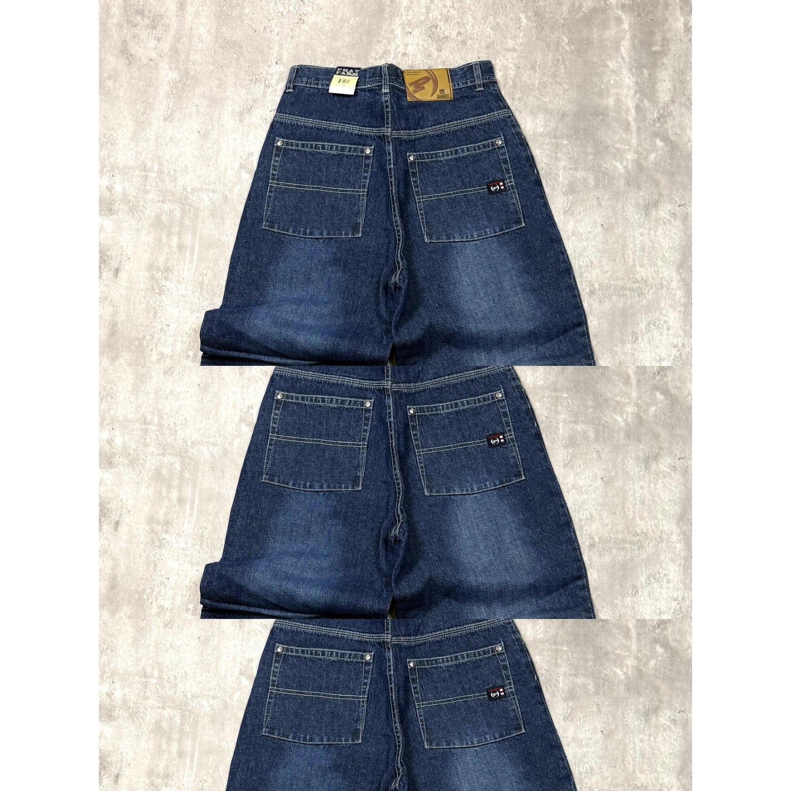 Vintage Y2K Womens Phat Farm Embroidered Medium Wash Denim Pants