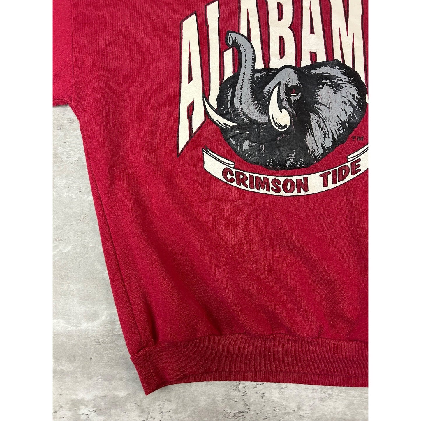 Vintage 90s Alabama Crimson Tide NCAA Spellout Graphic Sweatshirt Size Large