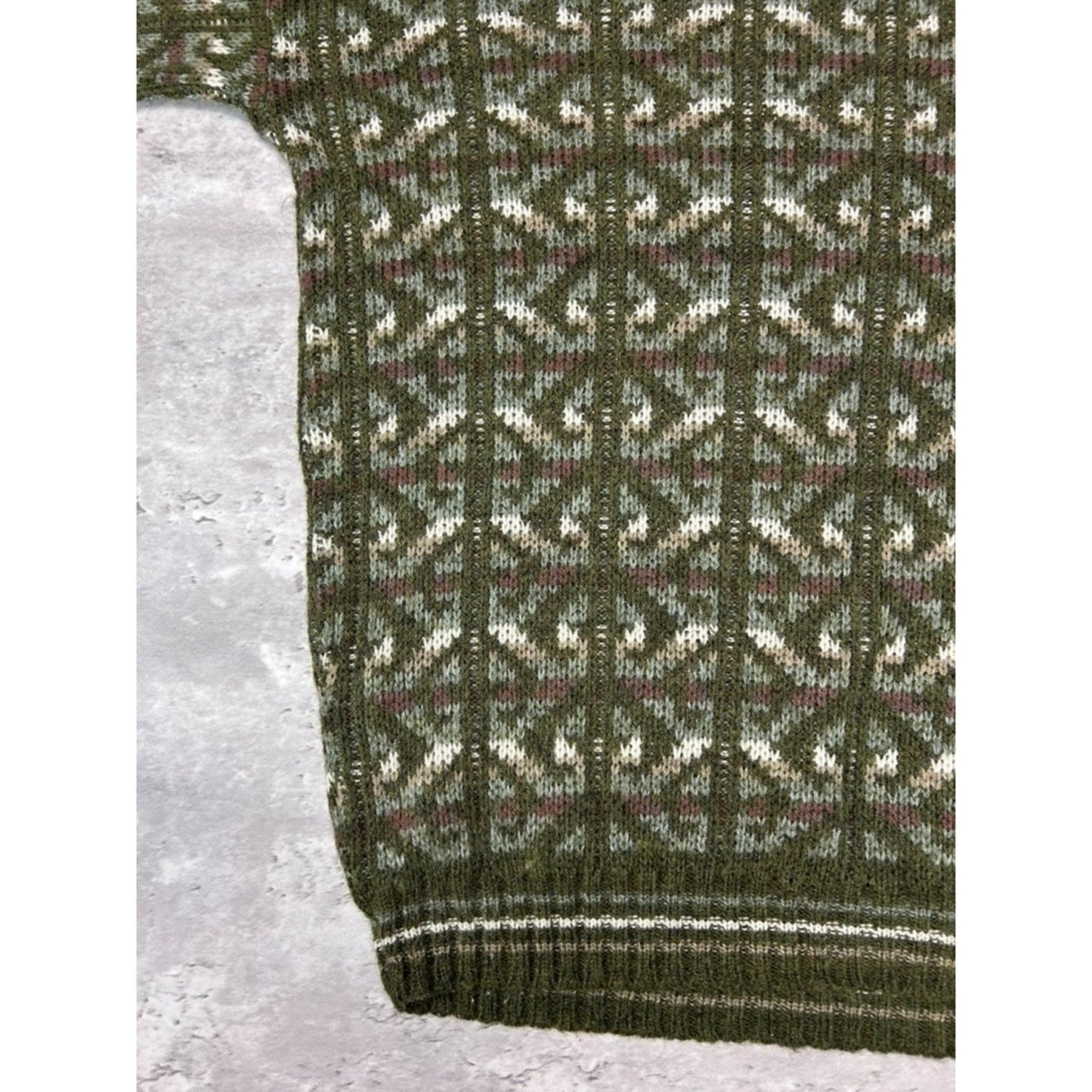 Vintage 90s Scandia Abstract Striped Print Pullover Knit Sweater Size Medium