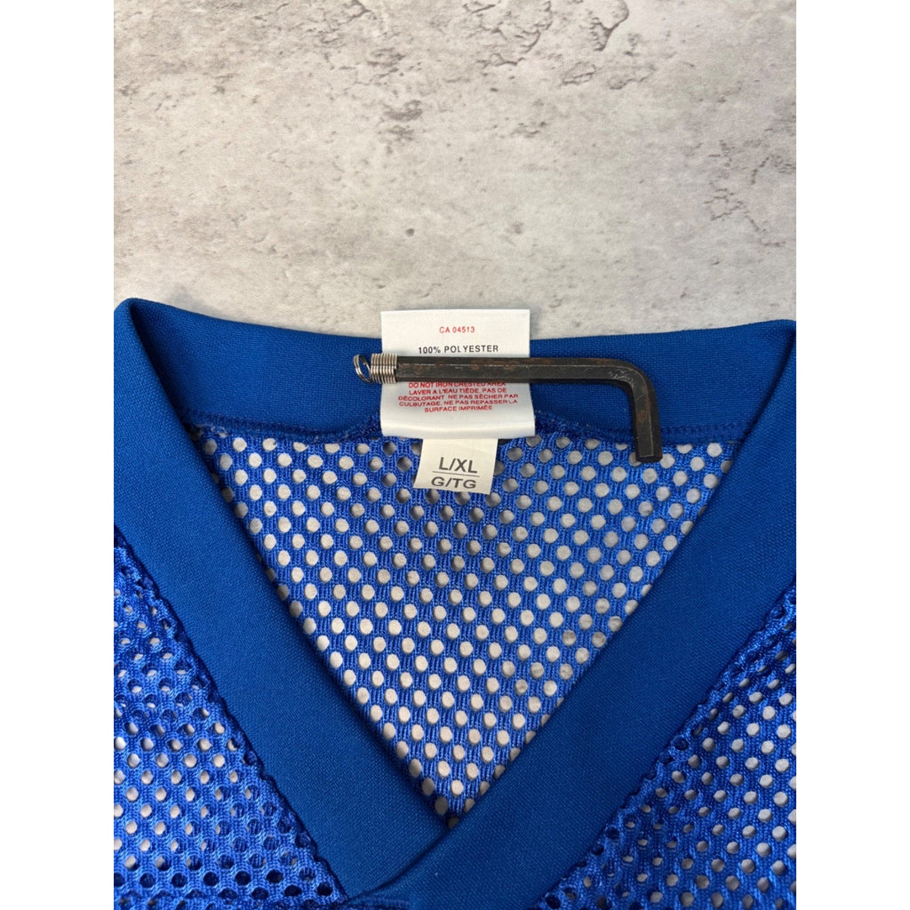 Vintage 90s Blank Loose Mesh Cropped Warm Up Football Jersey Size L/XL