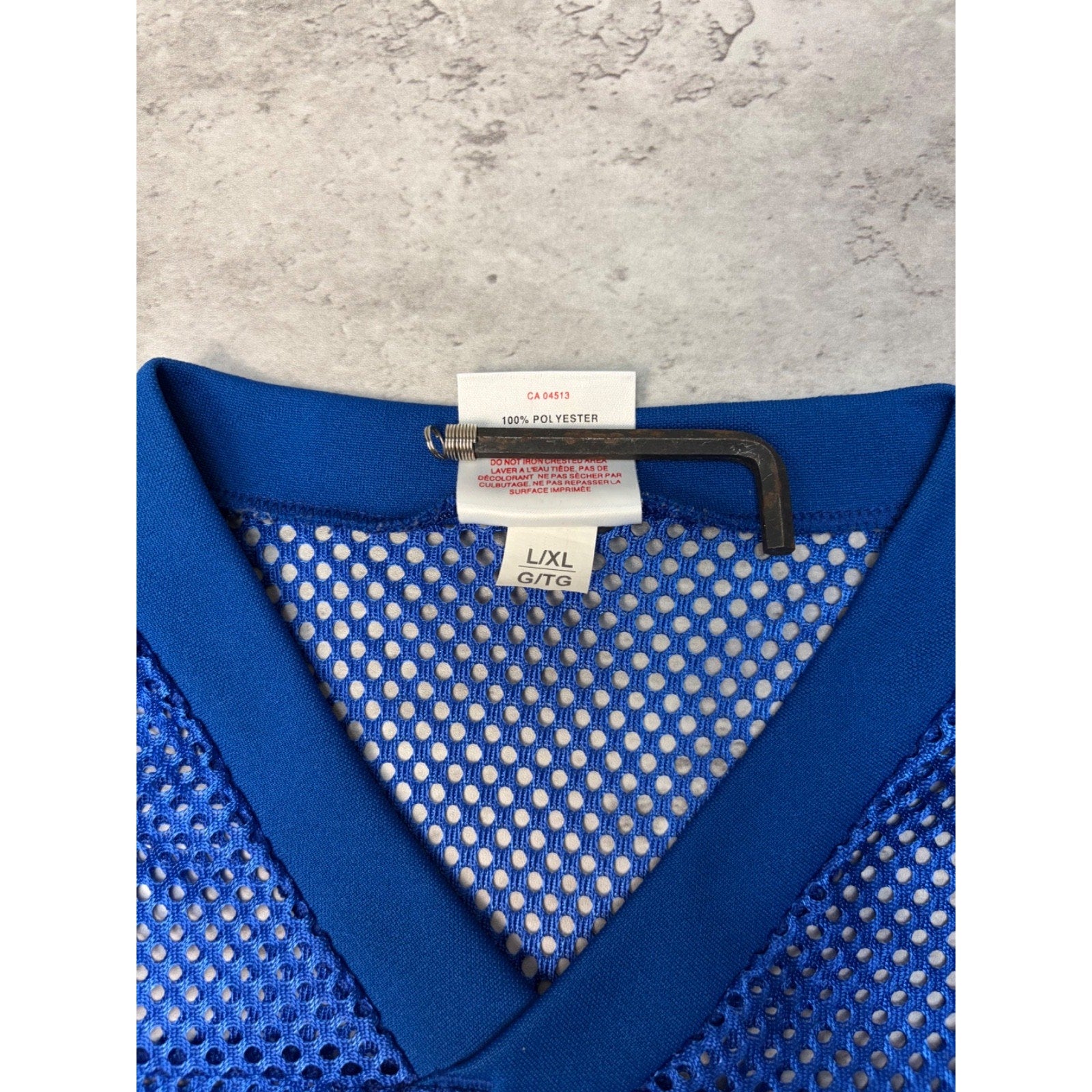 Vintage 90s Blank Loose Mesh Cropped Warm Up Football Jersey Size L/XL