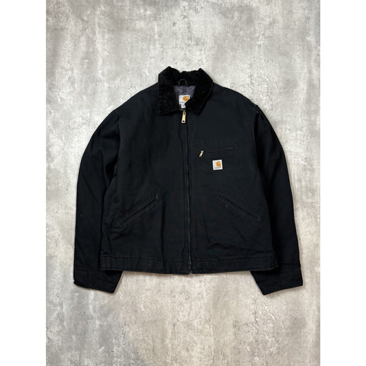 Vintage Carhartt Blanket Lined Canvas Workwear Detroit Jacket Size XL Black USA