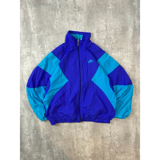 Vintage 80s/90s Nike Embroidered Logo Full Zip Windbreaker Jacket Size Large