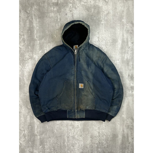 Vintage Carhartt Insulated Canvas Workwear Hooded Active Jacket Size XL