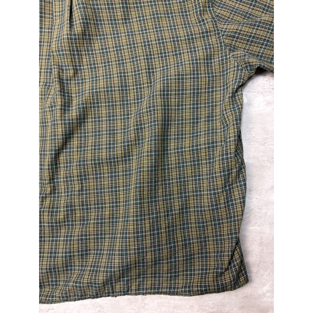 Vintage Basic Editions Single Pocket Plaid Cropped Button Up Shirt Size Large