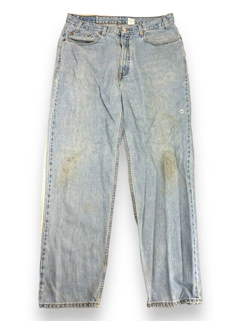 Vintage 1999 Levis 550 Red Tab Relaxed Fit Light Wash Denim Pants Size 36