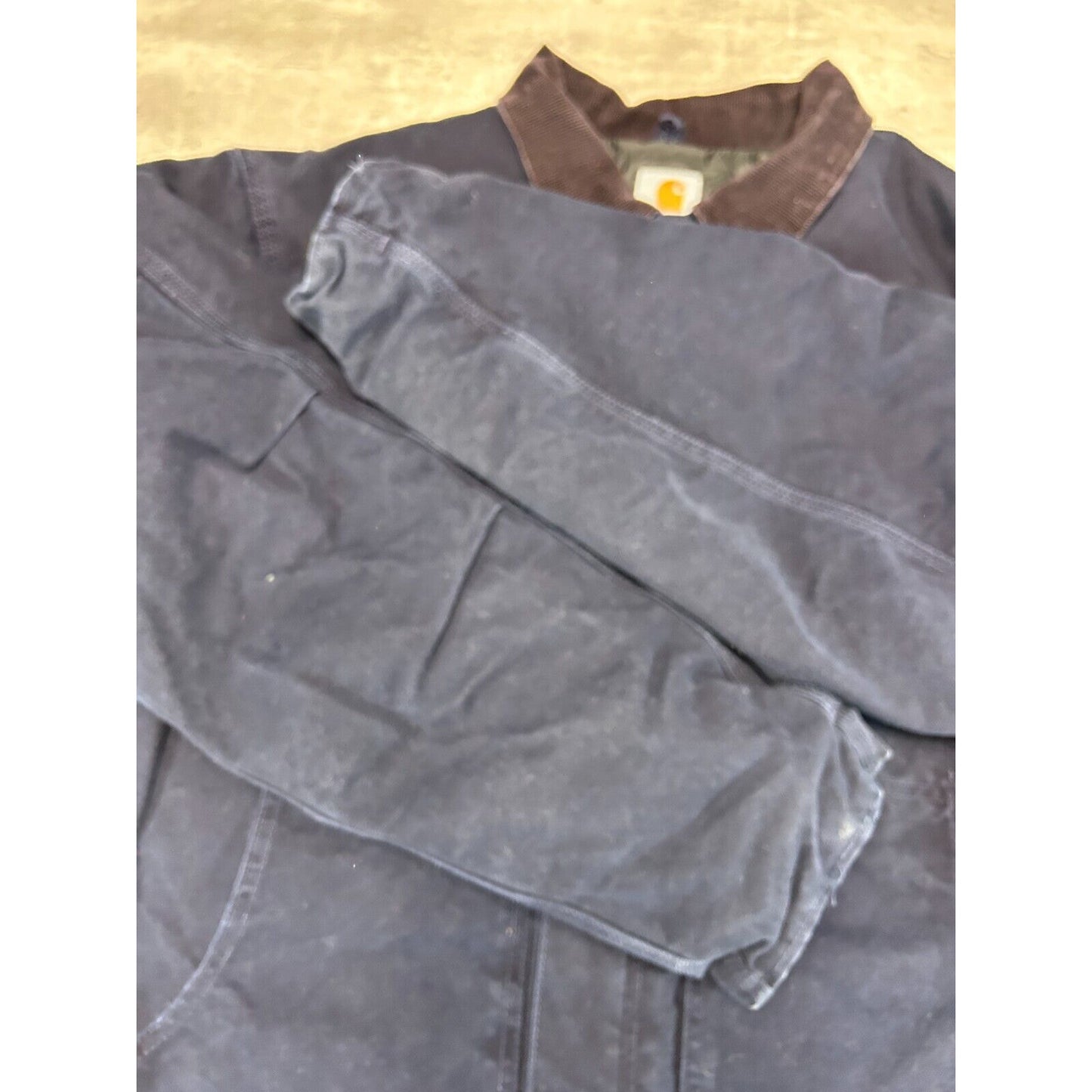 Vintage Carhartt Quilted Lined Canvas Workwear Arctic Jacket Size XL Tall Blue