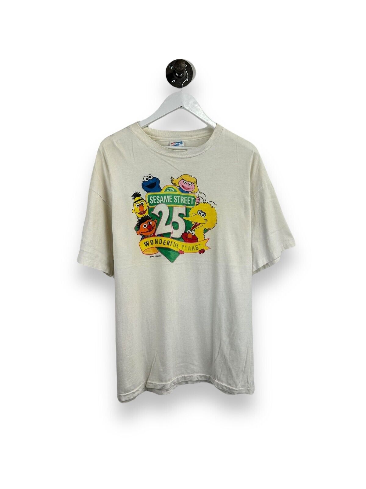 Vintage 1993 Sesame Street 25th Anniversary Tv Show Promo Graphic T-Shirt Sz XL