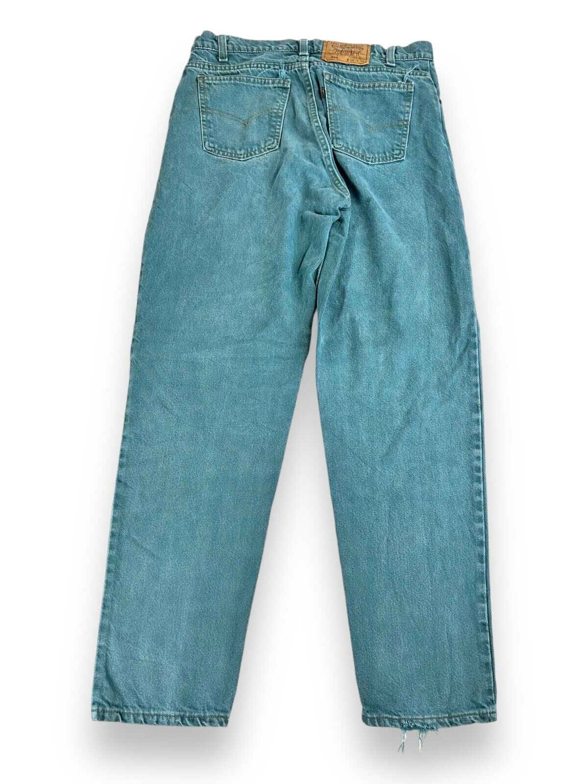 Vintage 90s Levis 550 Blue Tab Teal Wash Denim Pants Size 32W