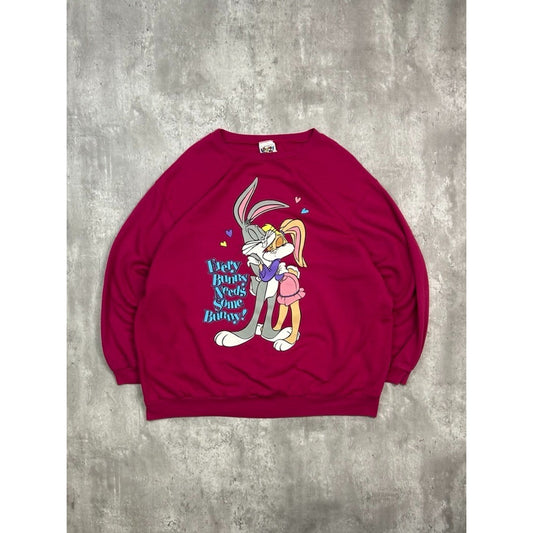 Vintage 1996 Looney Tunes Every Bunny Needs Some Bunny Cartoon Sweatshirt Sz 2XL