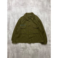 Vintage 1950s US Army OG 107 Patched Wool Field Button Up Shirt Size 2XL