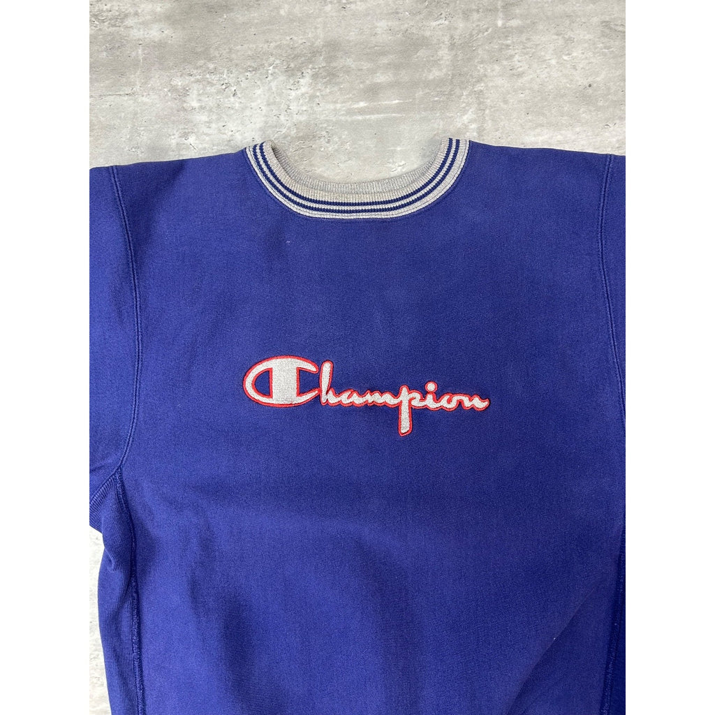 Vintage 90s Champion Embroidered Spellout Reverse Weave Sweatshirt Size Large