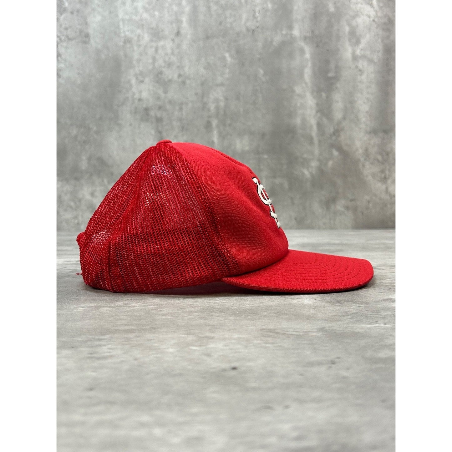 Vintage 80s St Louis Cardinals MLB Embroidered Logo Trucker Snapback Hat OSFA