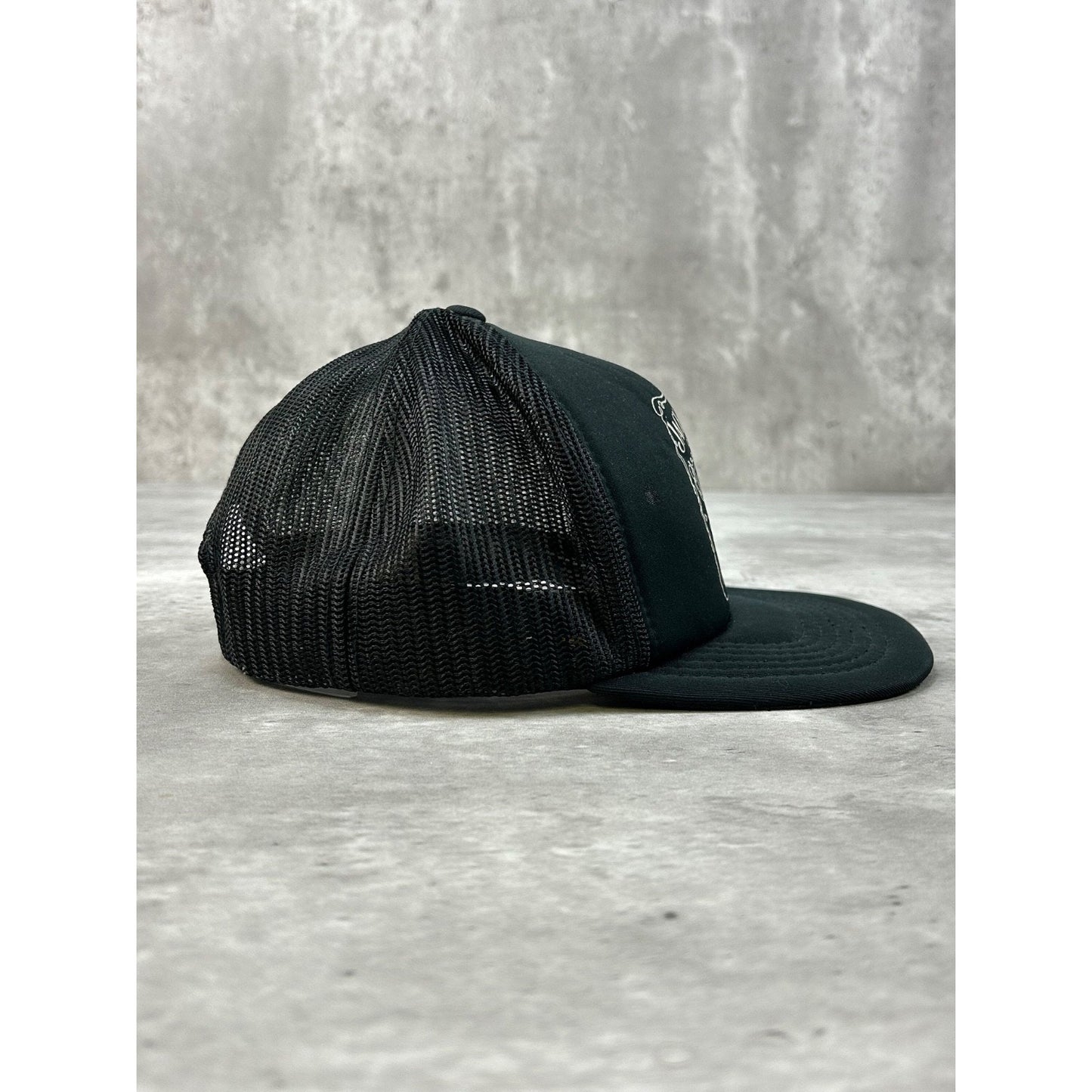 Vintage 80s Jack Daniels Whiskey Graphic Logo Trucker Snapback Hat OSFA