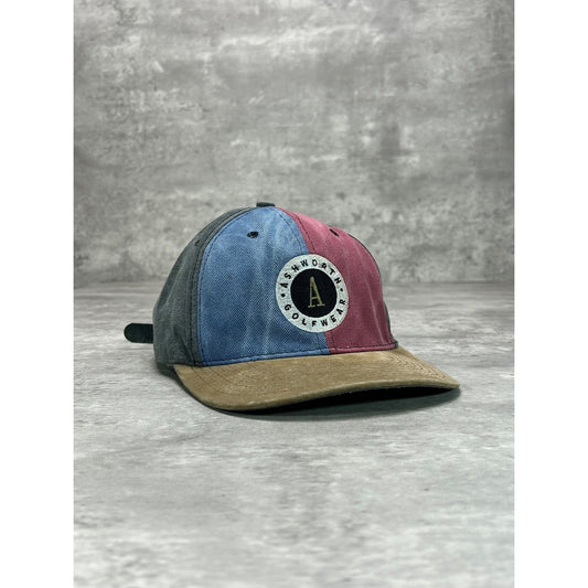 Vintage 90s Ashworth Golfewear Embroidered Logo Multicolor Strapback Hat OSFA