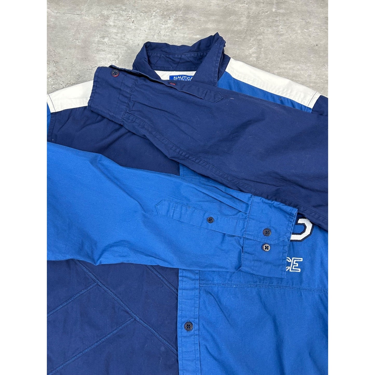 Nautica N83 Hydro Race Embroidered Long Sleeve Button Up Shirt Size Large