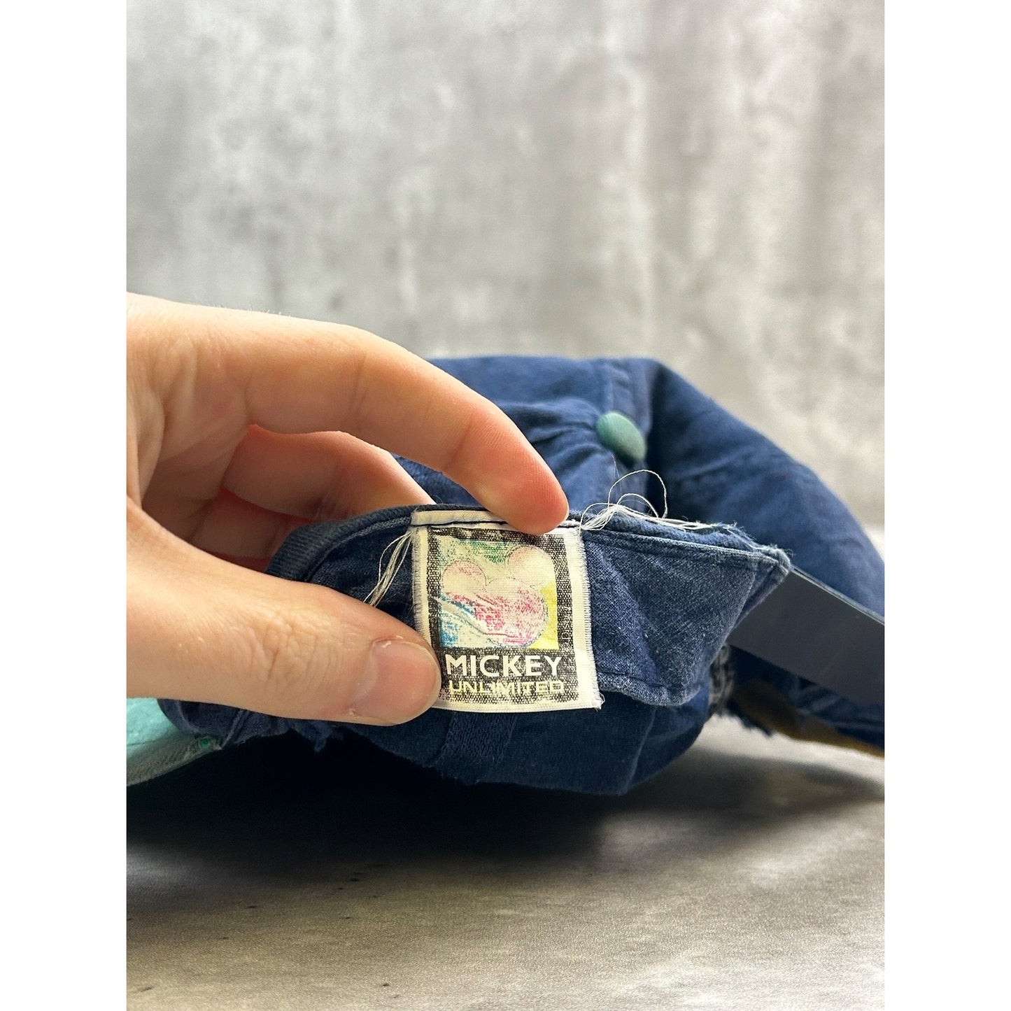 Vintage 90s Disney Mickey Mouse Genuine Authentic Spellout Snapback Hat OSFA