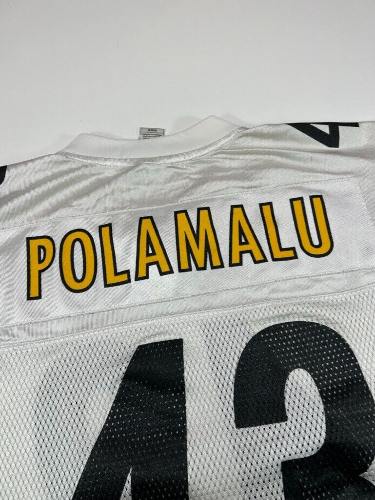 Vintage Troy Polamalu Pittsburgh Steelers NFL Reebok Football Jersey Size Medium