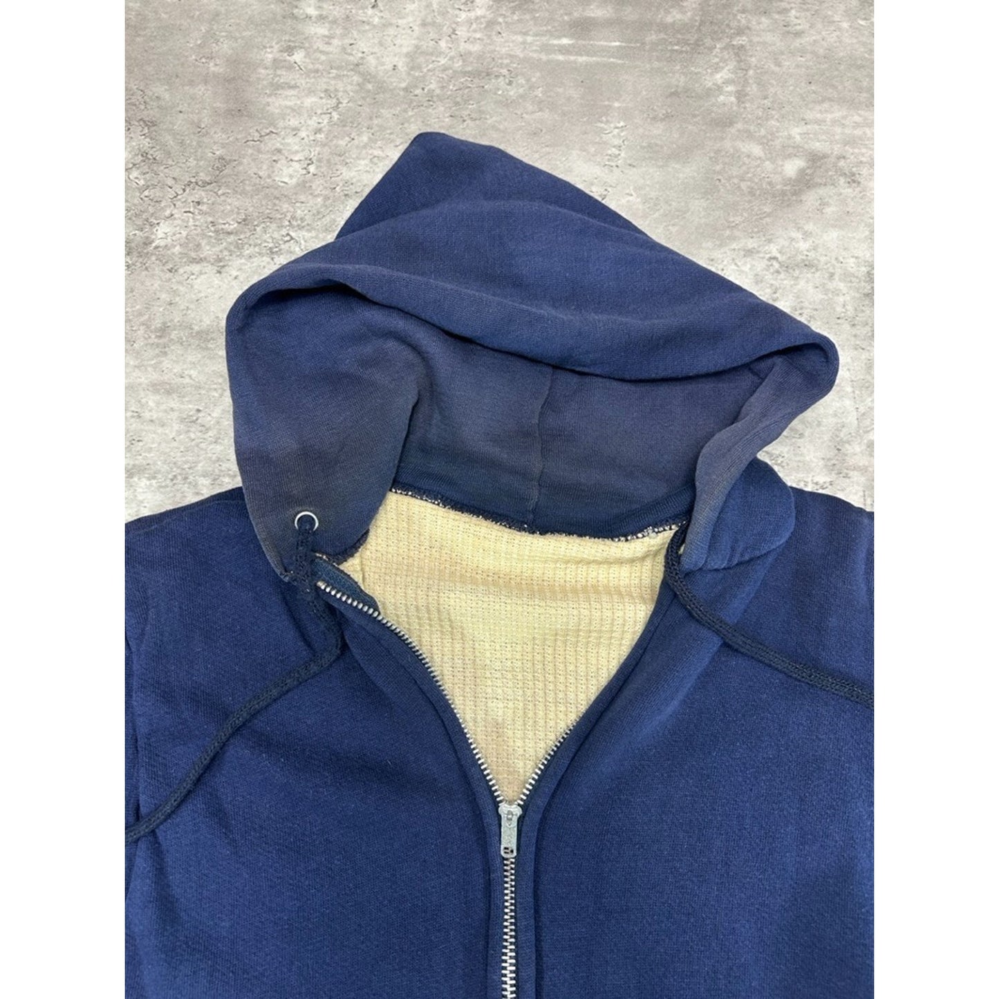 Vintage 70s/80s Wrangler Thermal Lined Full Zip Hooded Sweatshirt Size Medium