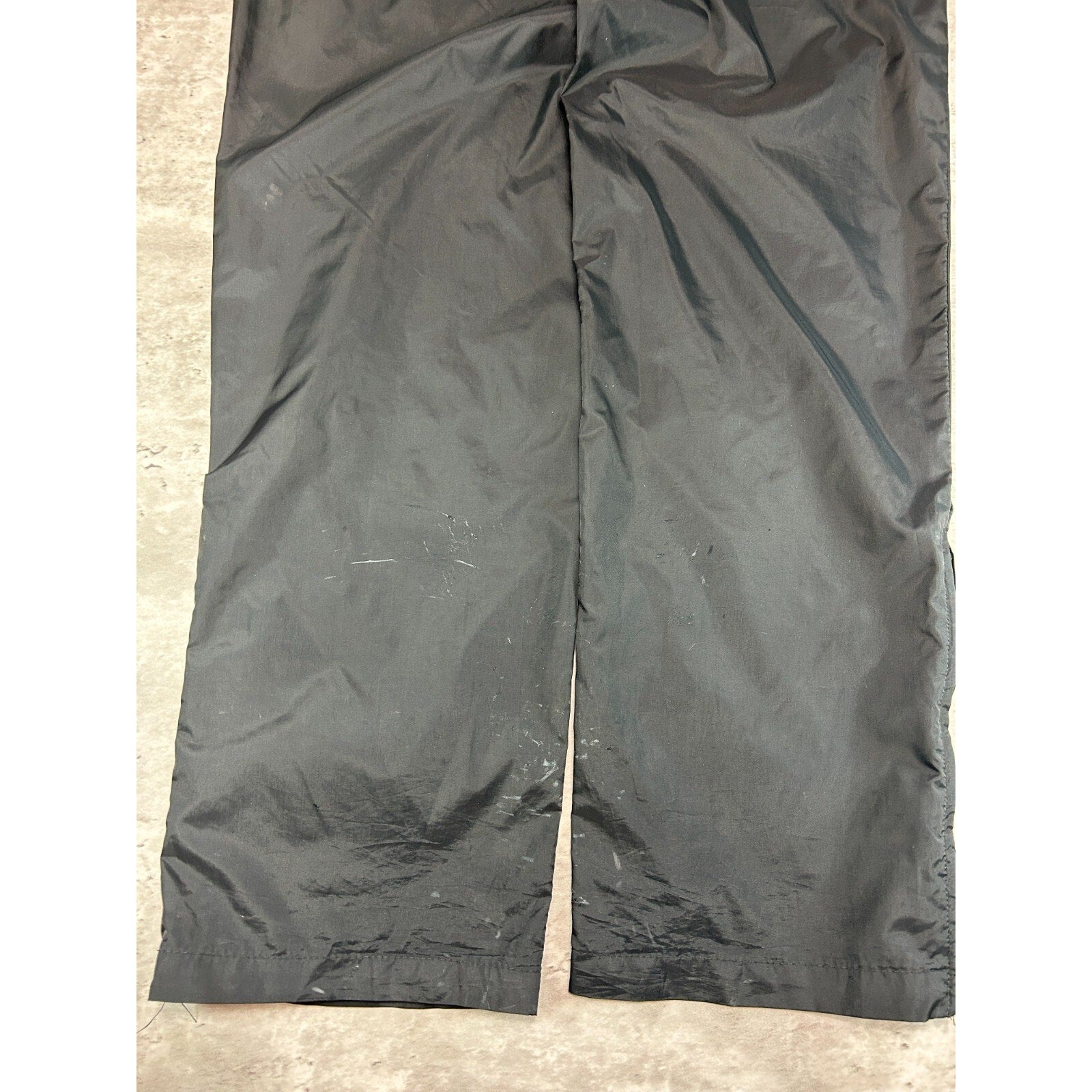 Vintage 90s Brooks Two Tone Embroidered Logo Nylon Track Pants Size Small Black