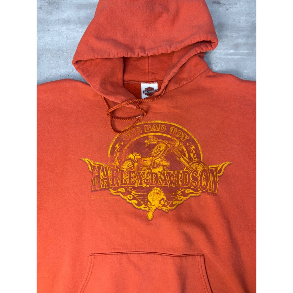 Vintage 2005 Harley Davidson One Bad Toy Looney Tunes Hooded Sweatshirt Size XL
