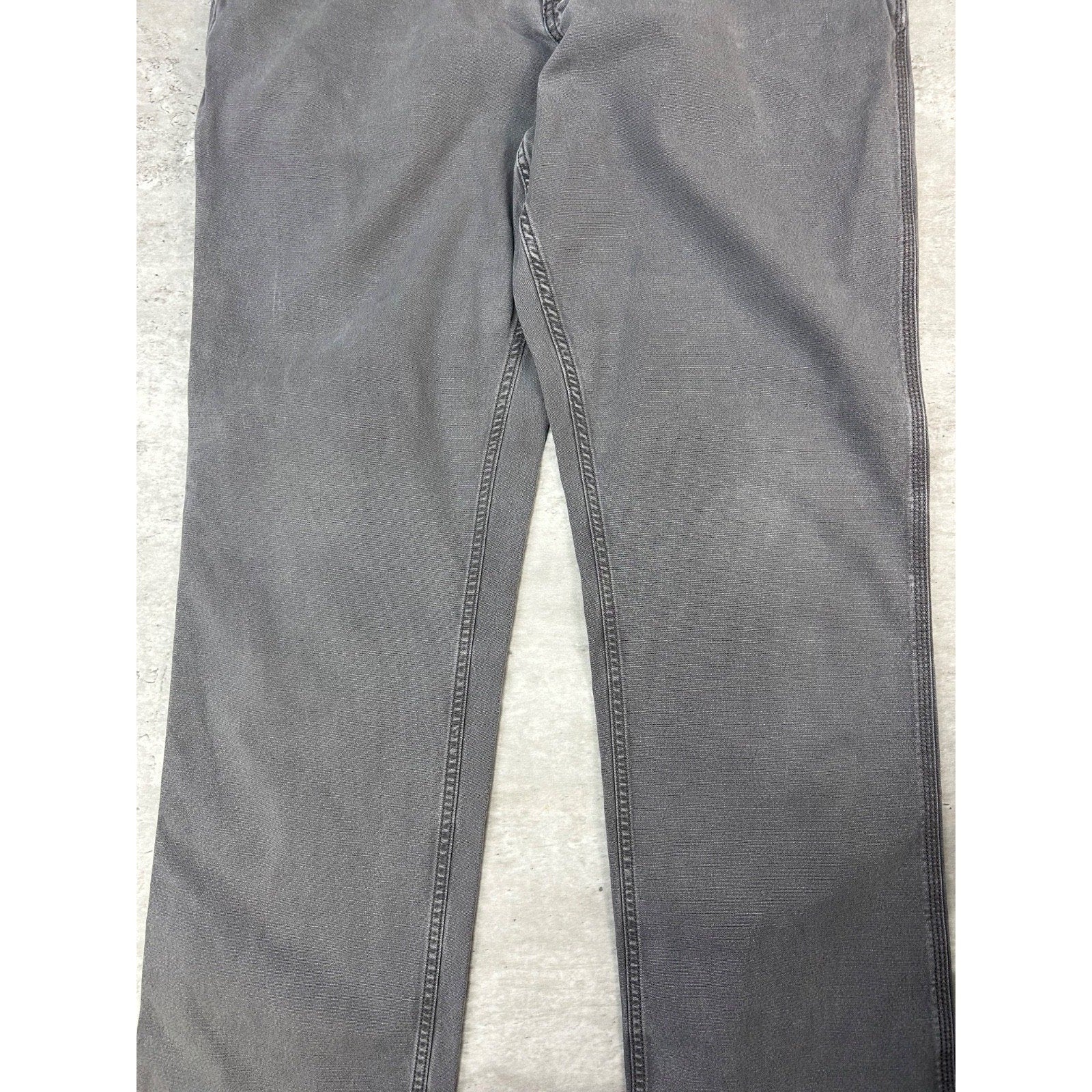 Carhartt Relaxed Fit Canvas Workwear Gray Five Pocket Pants Size 37