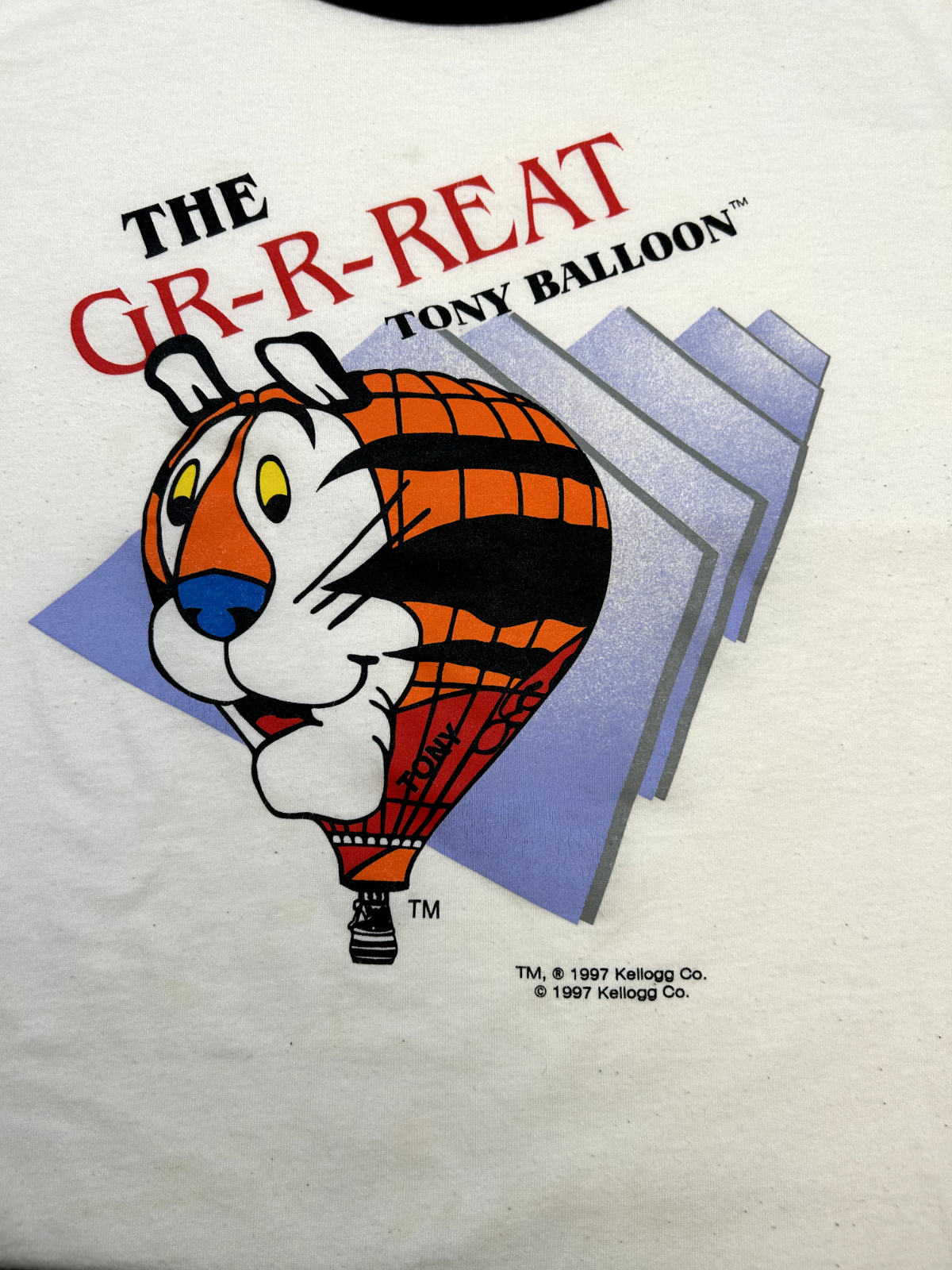 Vintage 1997 Kelloggs GR-R-REAT Tony Balloon Cereal Promo T-Shirt Size 2XL White