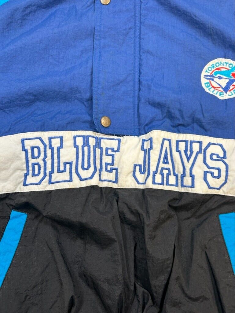 Vintage 90s Toronto Blue Jays MLB 1/2 Zip Insulated Pullover Jacket Size Small