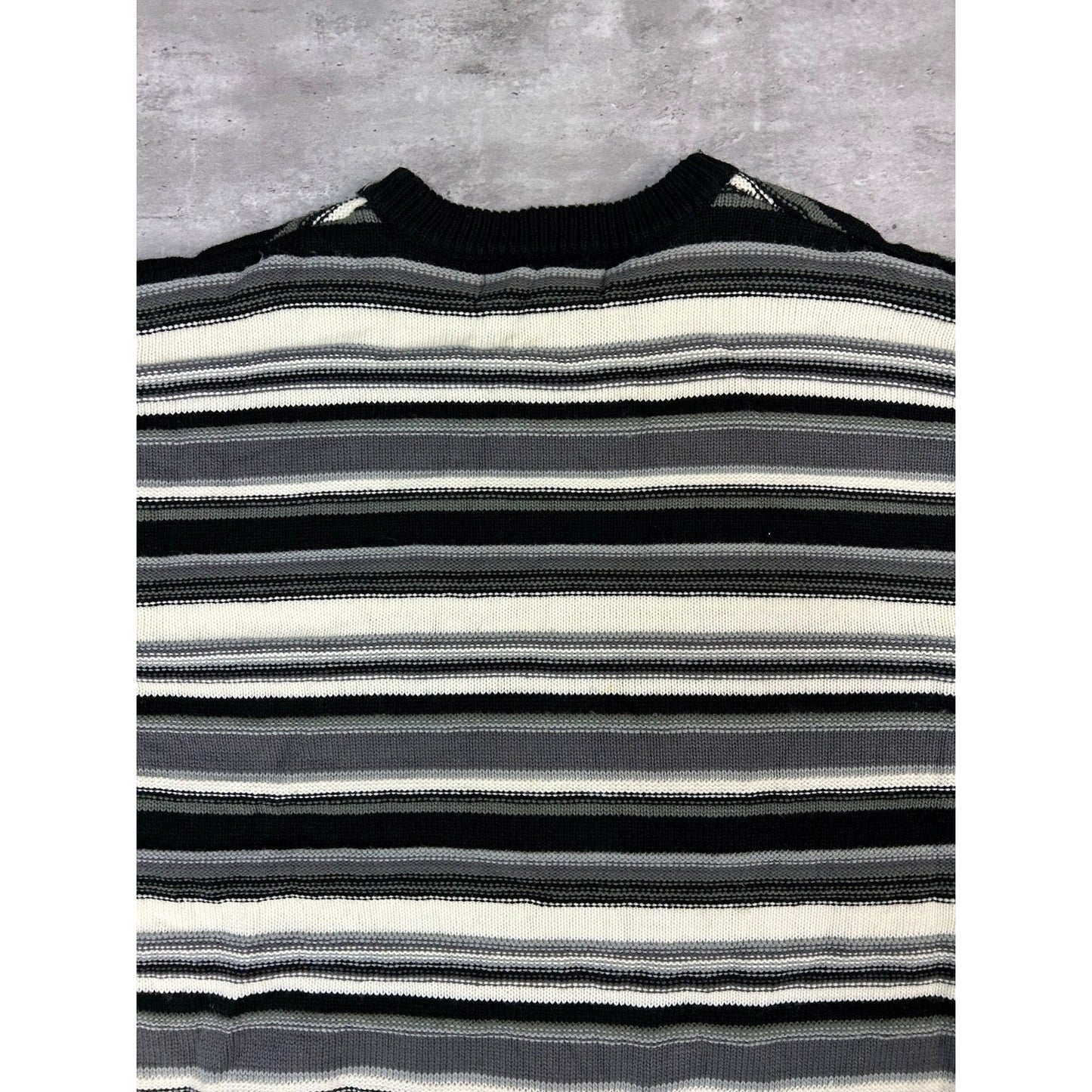 Vintage 90s 212 NYC Striped Pullover Ribbed Knit Sweater Size XL