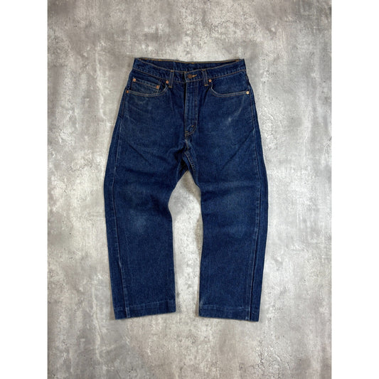 Vintage 90s Levis 505 Red Tab Straight Leg Dark Wash Denim Pants Size 33 Blue