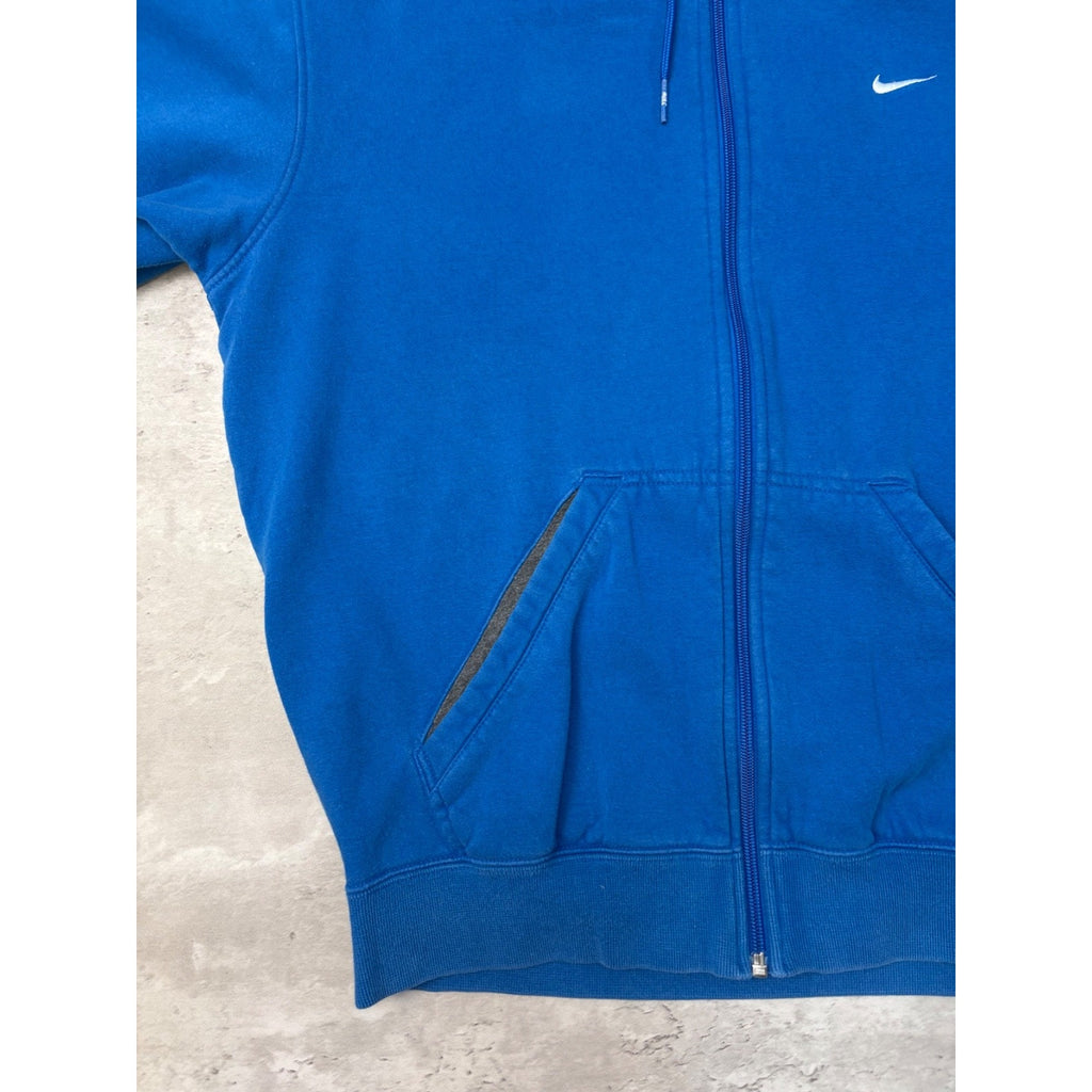 Nike Embroidered Mini Swoosh Full Zip Hooded Sweatshirt Size Medium