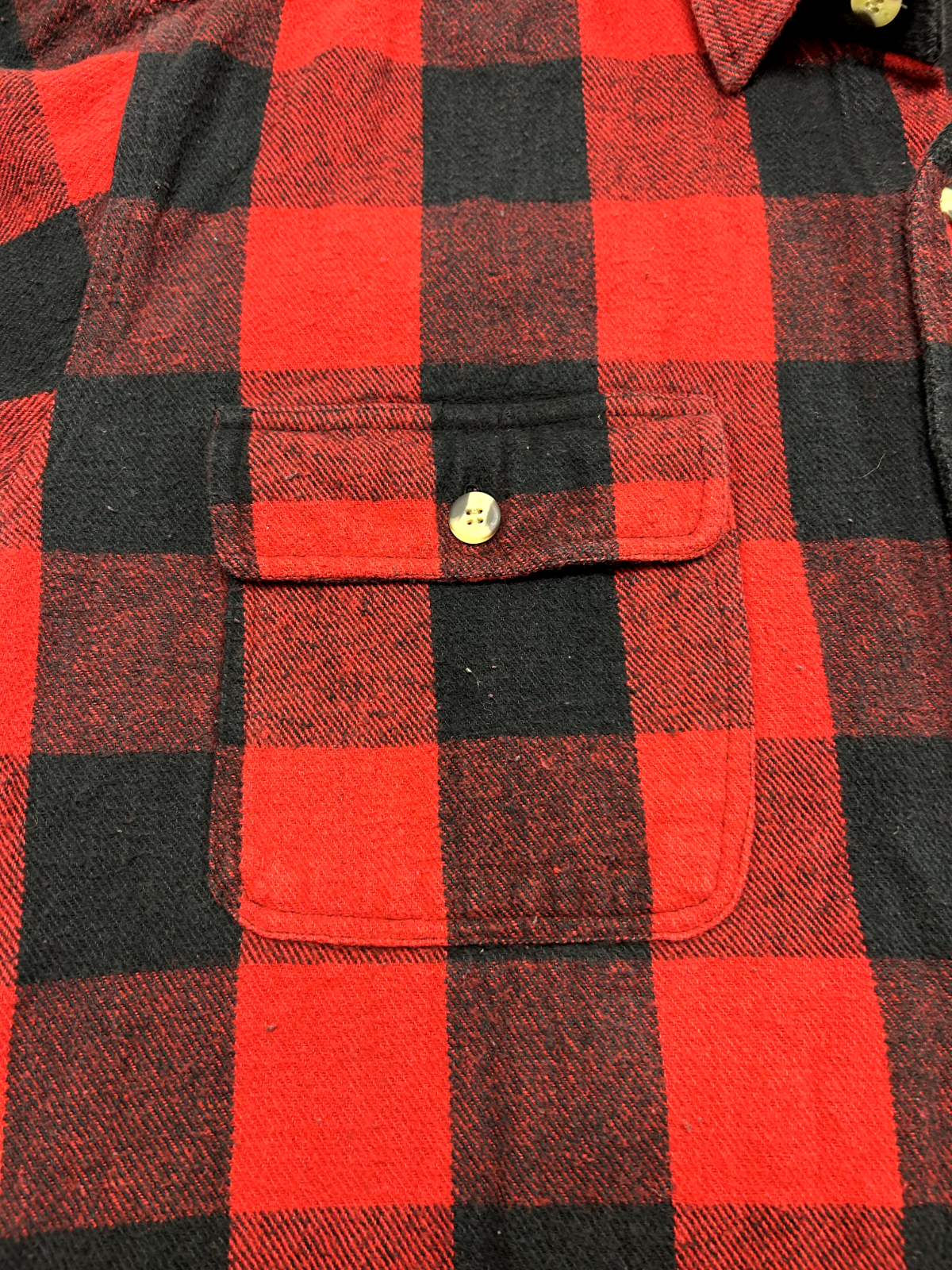 Vintage Field & Forest Buffalo Plaid Double Pocket Button Up Shirt Size Large