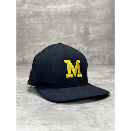 Vintage 90s Michigan Wolverines NCAA Embroidered Logo Snapback Hat OSFA