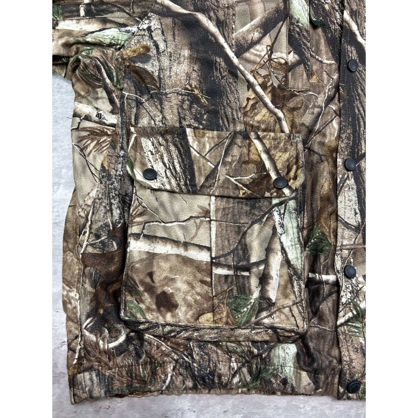Vintage Remington Tree Camo Full Zip Hooded Hunting Jacket Size Large